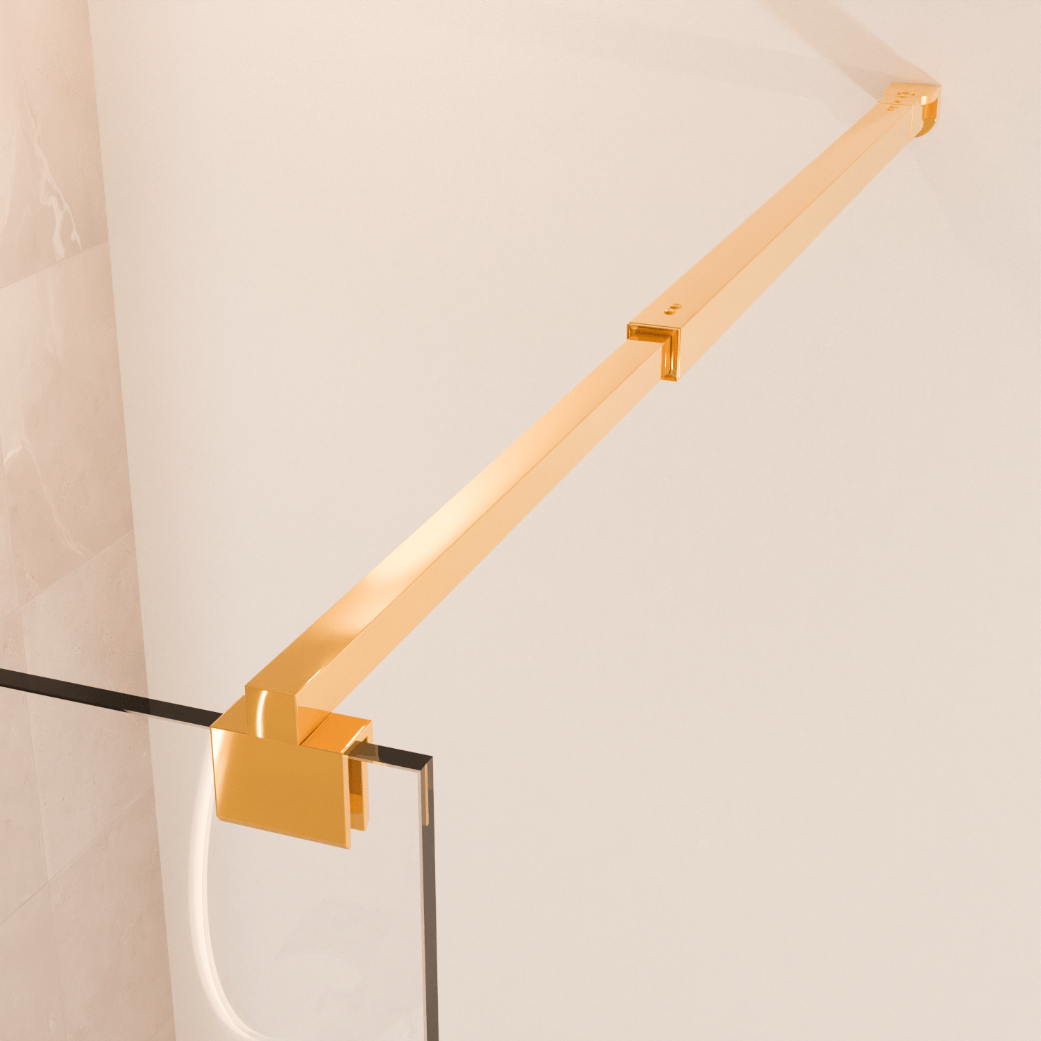 Inloopdouche Lima 60 x 200 cm - Glanzend Goud - Nano Coating - lomazoo.com