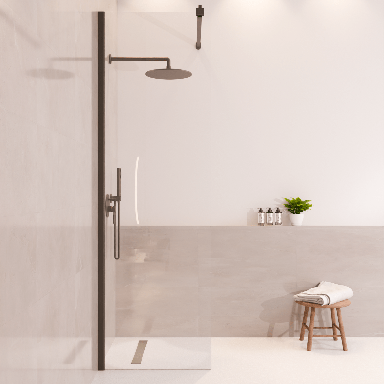 Inloopdouche Lima 60 x 200 cm - Zwart - Nano Coating - lomazoo.com