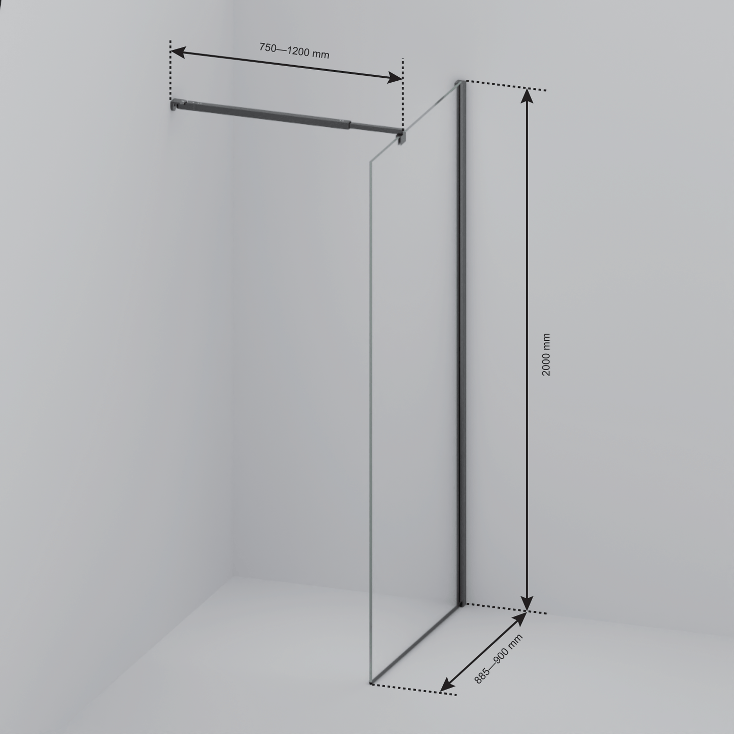 Inloopdouche Lima 90 x 200 cm - Chroom - Nano Coating - lomazoo.com