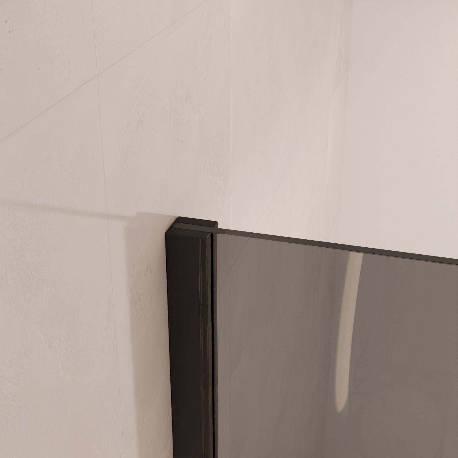 Inloopdouche Tacna 100 x 200 cm - Zwart - Rookglas Met Strepen - Nano Coating - lomazoo.com