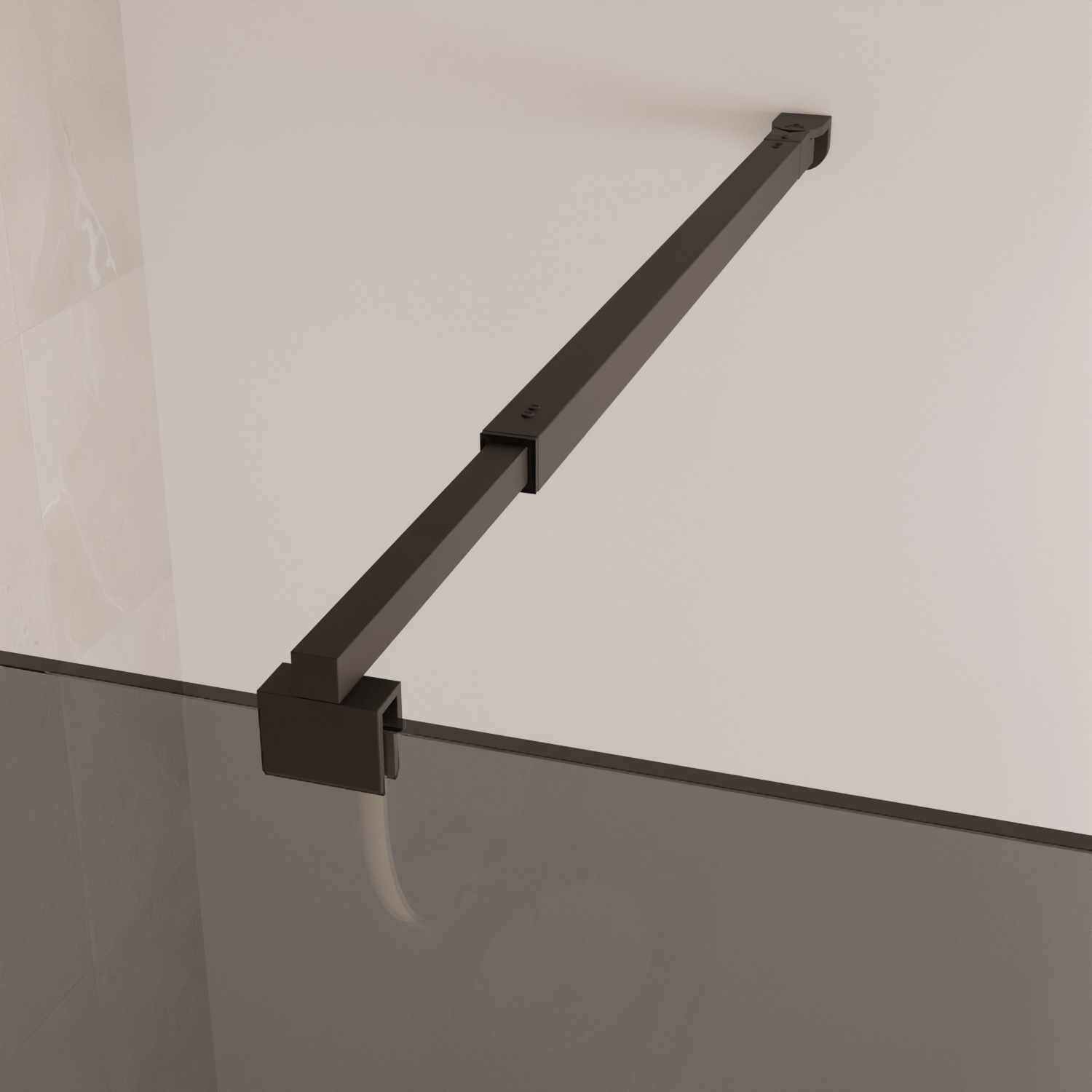 Inloopdouche Tacna 100 x 200 cm - Zwart - Rookglas Met Strepen - Nano Coating - lomazoo.com