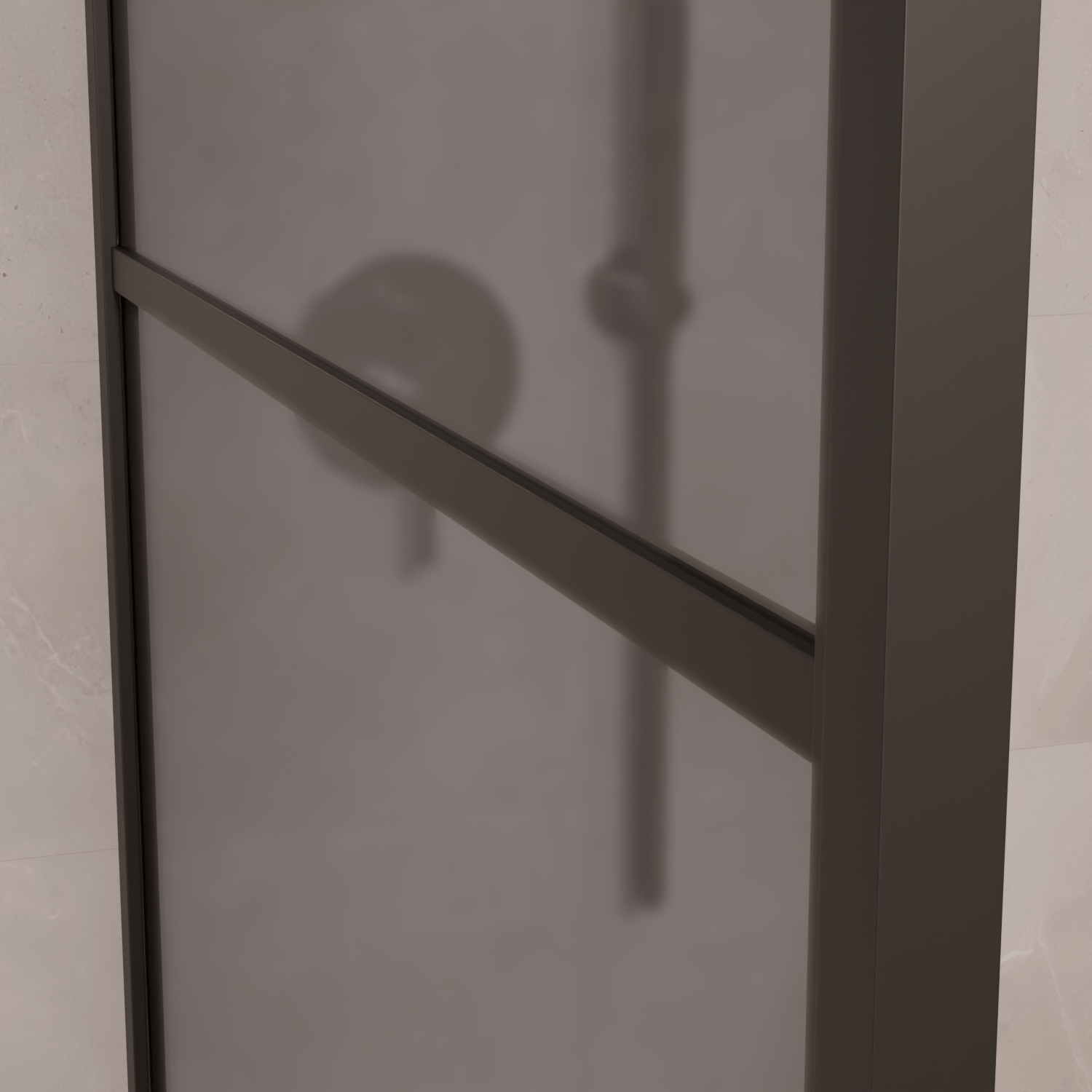 Inloopdouche Tacna 100 x 200 cm - Zwart - Rookglas Met Strepen - Nano Coating - lomazoo.com