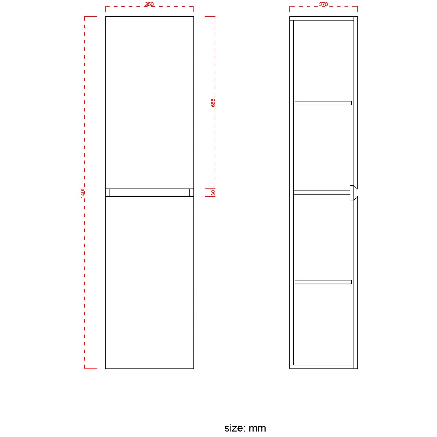 AZURO Licht Eiken - Wastafel Wit - Met Kolomkast - 80cm - lomazoo.com