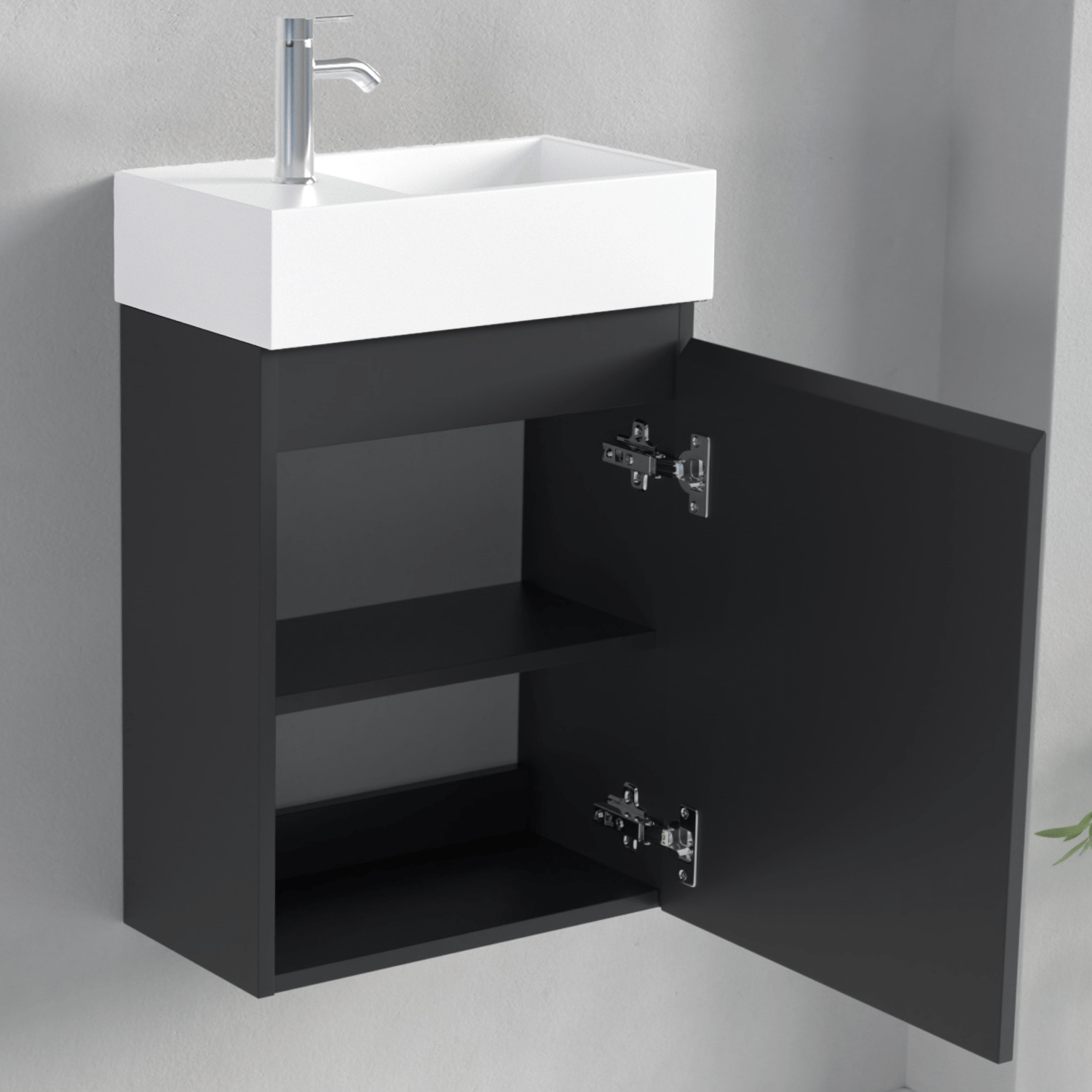 MALIBU Mat Zwart - Wastafel Wit - lomazoo.com