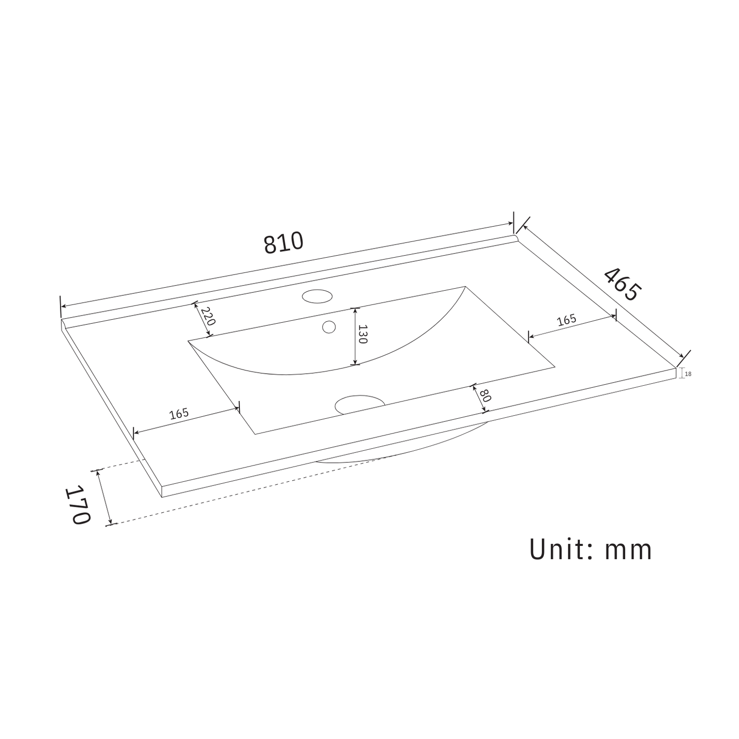MARENZA Licht Eiken - Wastafel Wit - 80cm - lomazoo.com