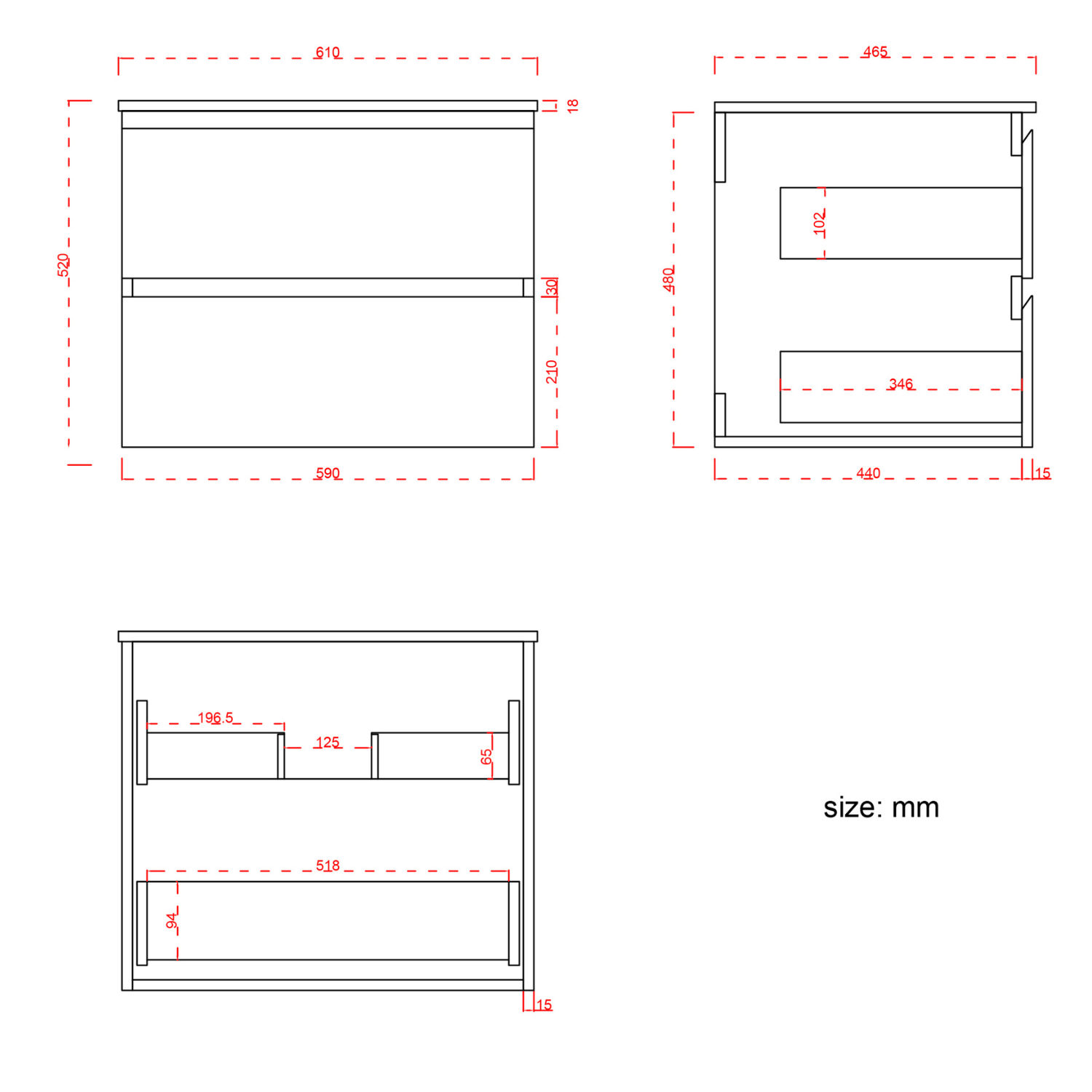 MARENZA Mat Zwart - Wastafel Wit - 60cm - lomazoo.com
