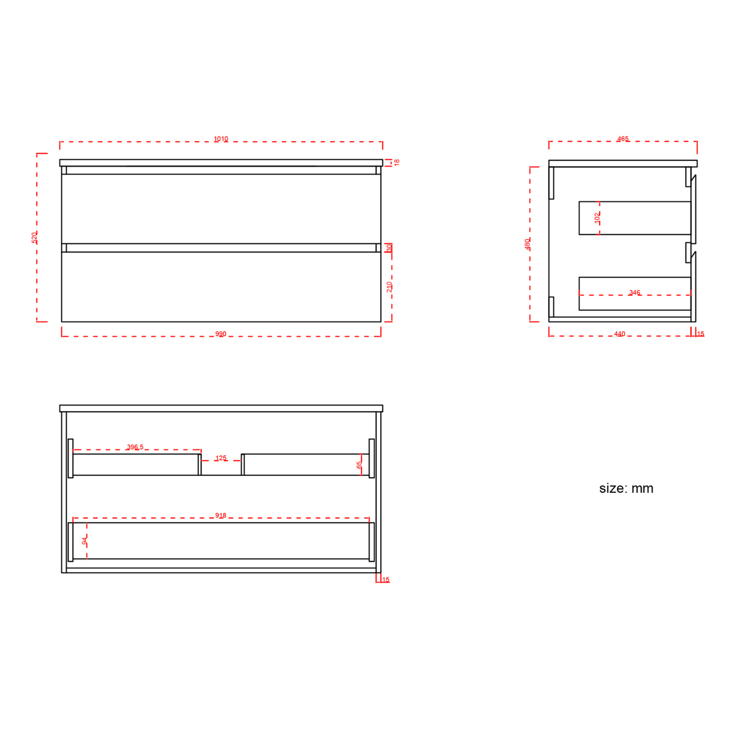 MARENZA Wit - Wastafel Wit - 100cm - lomazoo.com