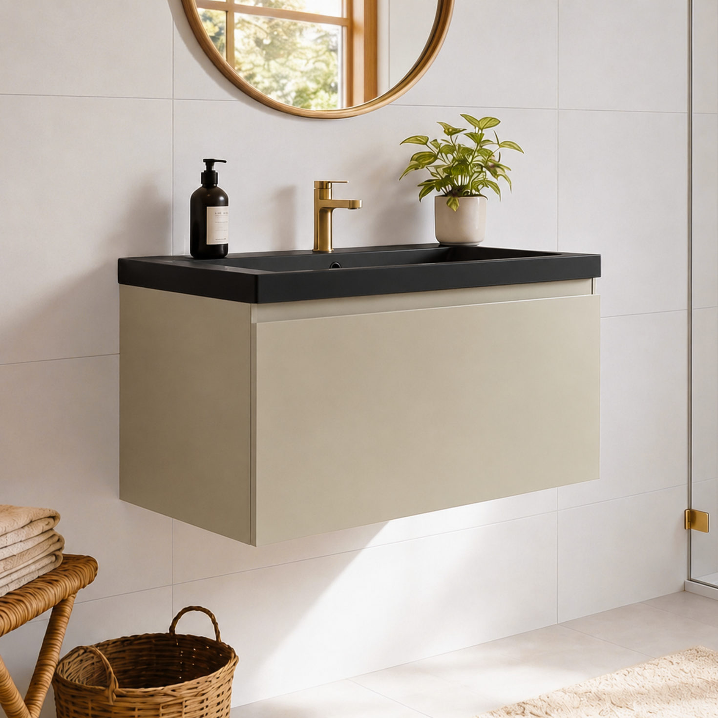 MODENA Greide - Lavabo Noir - 80cm
